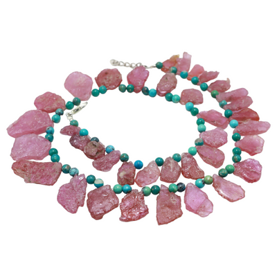 RUBY TURQUOISE BEADS NECKLACE