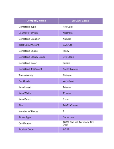 3.25 Cts Natural Australian Fire Opal Fancy Cabochon Loose Gemstone For Jewelry 14x11x3 mm A-327