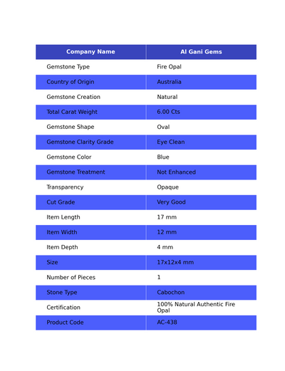 6.00 Cts Natural Australian Fire Opal Loose Gemstone Oval Cabochon 17x12x4 mm AC-438