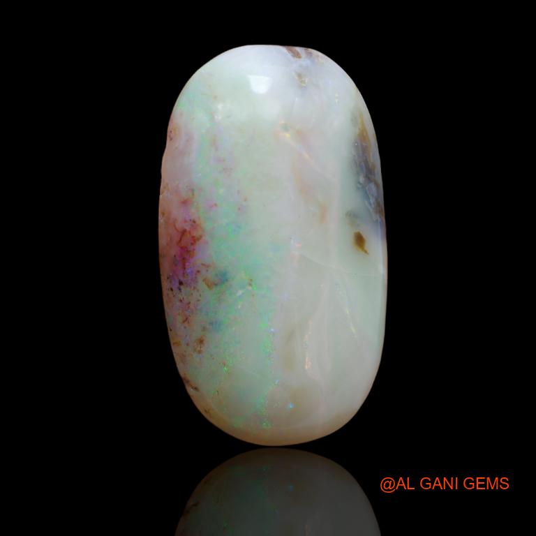 16.85 Cts Unheated Australian Fire Opal Loose Gemstone Oval Cabochon Natural 27x15x6 mm A-108