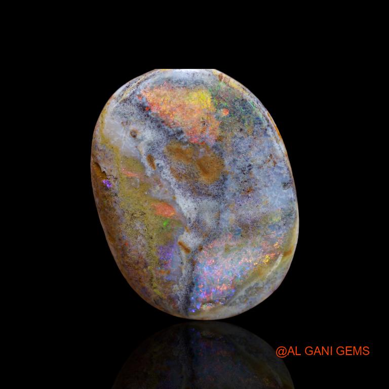 Natural Fire Opal Gemstone 50.45 Cts Loose Oval Cabochon From Australia 34x26x7 mm A-133