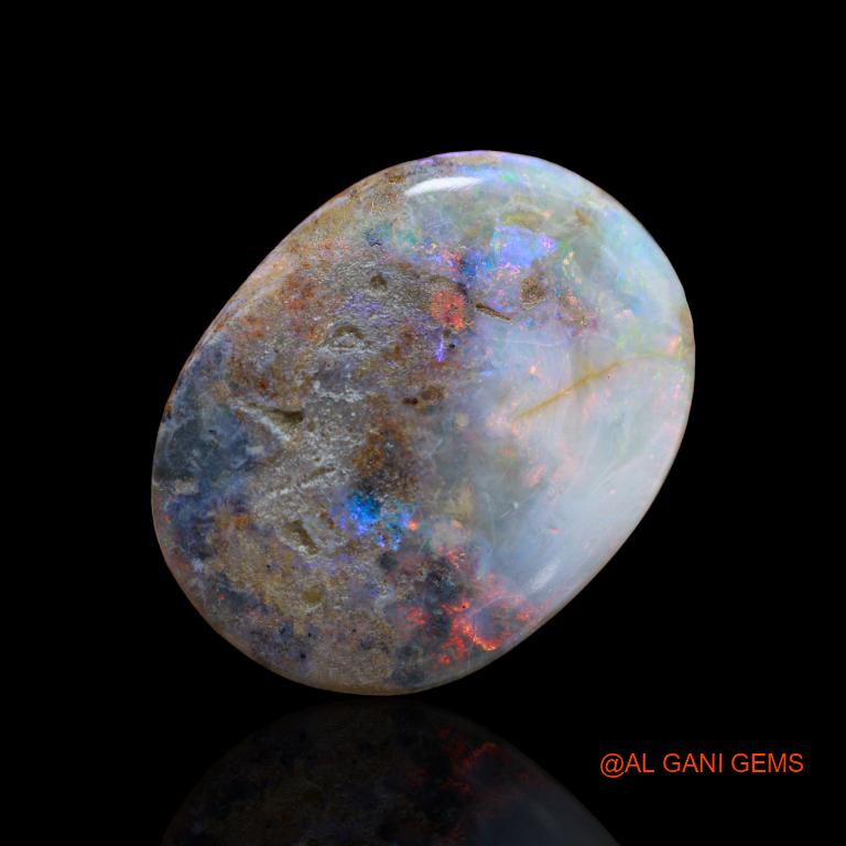 Natural Fire Opal Gemstone 50.45 Cts Loose Oval Cabochon From Australia 34x26x7 mm A-133