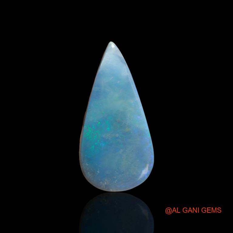 Natural Untreated Fire Opal Loose Gemstone Pear Cabochon From Australia 28.70 Cts 38x19x2 mm A-139