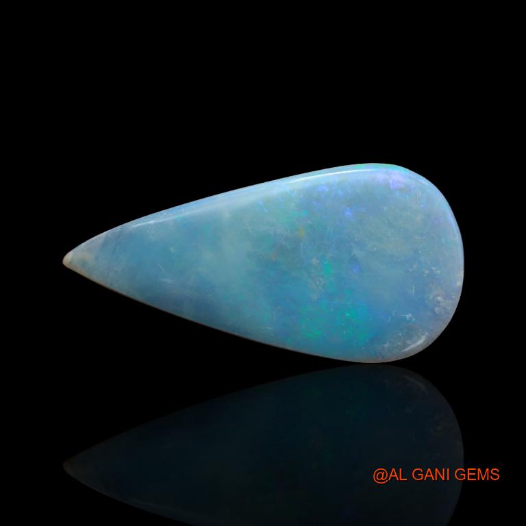Natural Untreated Fire Opal Loose Gemstone Pear Cabochon From Australia 28.70 Cts 38x19x2 mm A-139