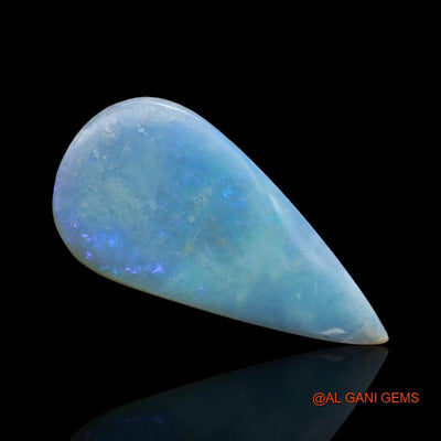 Natural Untreated Fire Opal Loose Gemstone Pear Cabochon From Australia 28.70 Cts 38x19x2 mm A-139