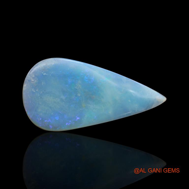 Natural Untreated Fire Opal Loose Gemstone Pear Cabochon From Australia 28.70 Cts 38x19x2 mm A-139