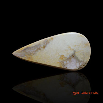 Natural Untreated Fire Opal Loose Gemstone Pear Cabochon From Australia 28.70 Cts 38x19x2 mm A-139