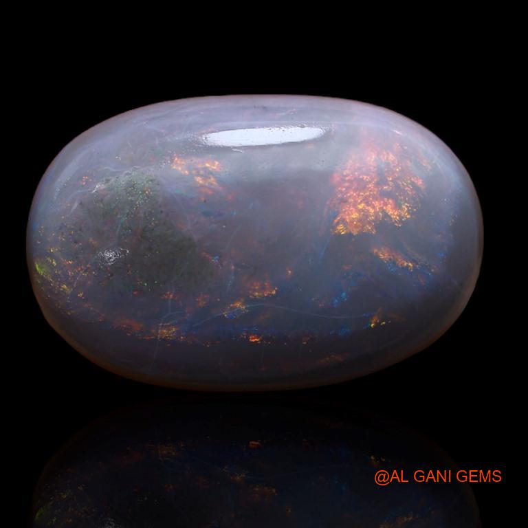 15.00 Cts Unheated Australian Black Opal Loose Gemstone Oval Cabochon Natural 21x13x7 mm A-174