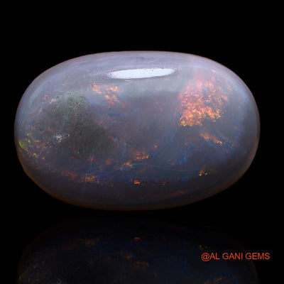 15.00 Cts Unheated Australian Black Opal Loose Gemstone Oval Cabochon Natural 21x13x7 mm A-174