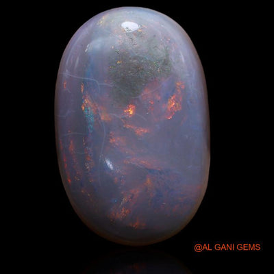 15.00 Cts Unheated Australian Black Opal Loose Gemstone Oval Cabochon Natural 21x13x7 mm A-174