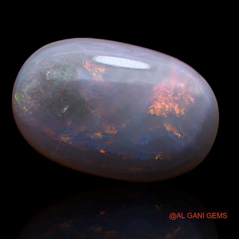 15.00 Cts Unheated Australian Black Opal Loose Gemstone Oval Cabochon Natural 21x13x7 mm A-174