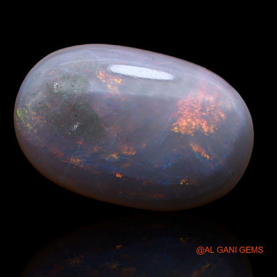 15.00 Cts Unheated Australian Black Opal Loose Gemstone Oval Cabochon Natural 21x13x7 mm A-174