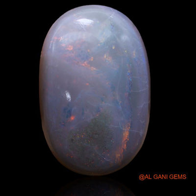 15.00 Cts Unheated Australian Black Opal Loose Gemstone Oval Cabochon Natural 21x13x7 mm A-174
