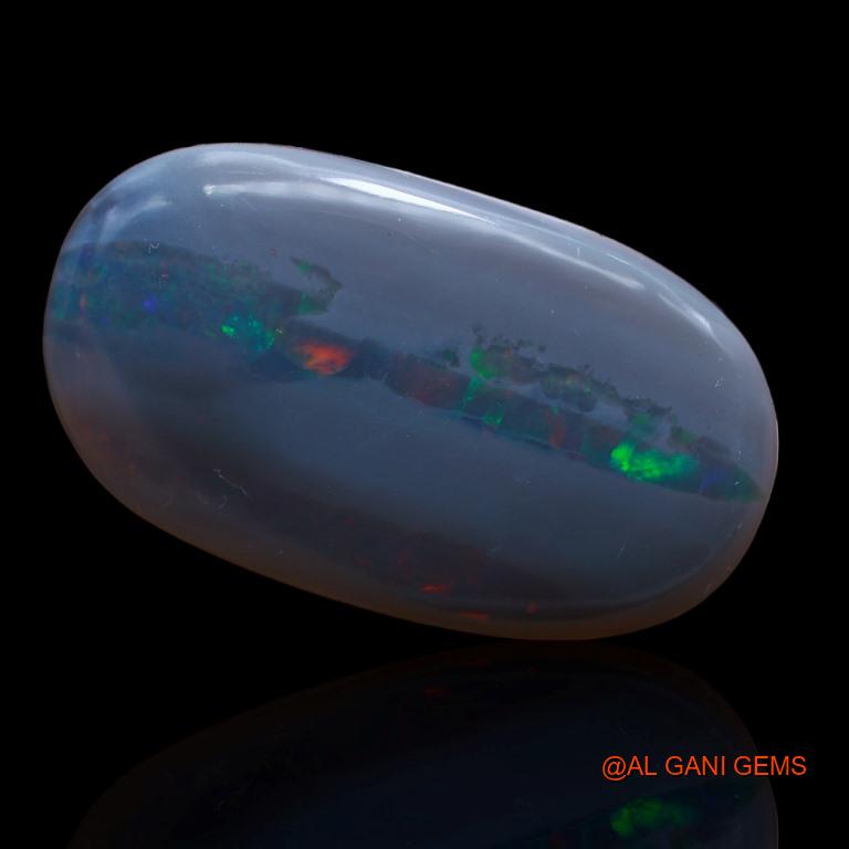 31.00 Cts Natural Australian Black Opal Loose Gemstone Oval Cabochon 33x19x7 mm A-180