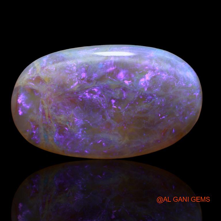 Natural Black Opal Gemstone 27.60 Cts Loose Oval Cabochon From Australia 31x18x3 mm A-182