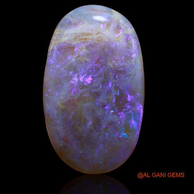 Natural Black Opal Gemstone 27.60 Cts Loose Oval Cabochon From Australia 31x18x3 mm A-182