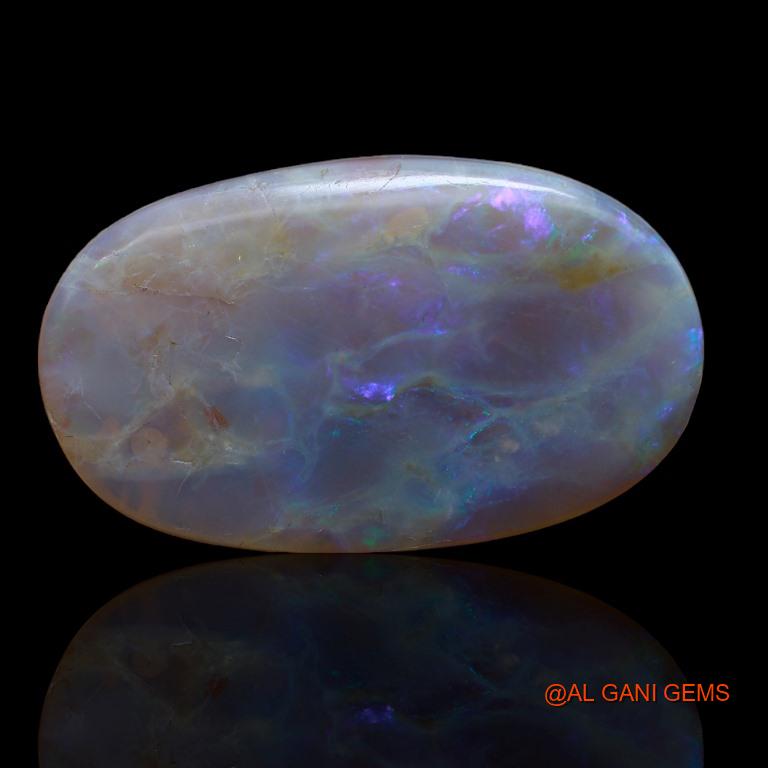 Natural Black Opal Gemstone 27.60 Cts Loose Oval Cabochon From Australia 31x18x3 mm A-182