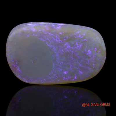 11.95 Cts Unheated Australian Black Opal Loose Gemstone Fancy Cabochon Natural 28x17x3 mm A-189