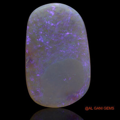 11.95 Cts Unheated Australian Black Opal Loose Gemstone Fancy Cabochon Natural 28x17x3 mm A-189