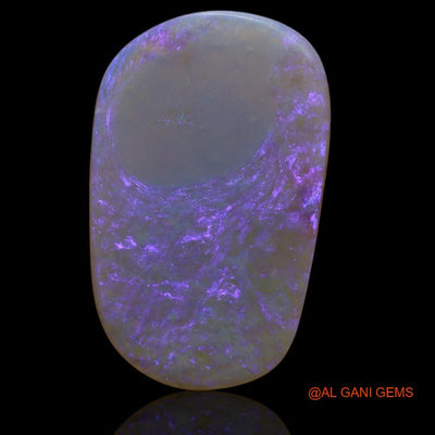 11.95 Cts Unheated Australian Black Opal Loose Gemstone Fancy Cabochon Natural 28x17x3 mm A-189