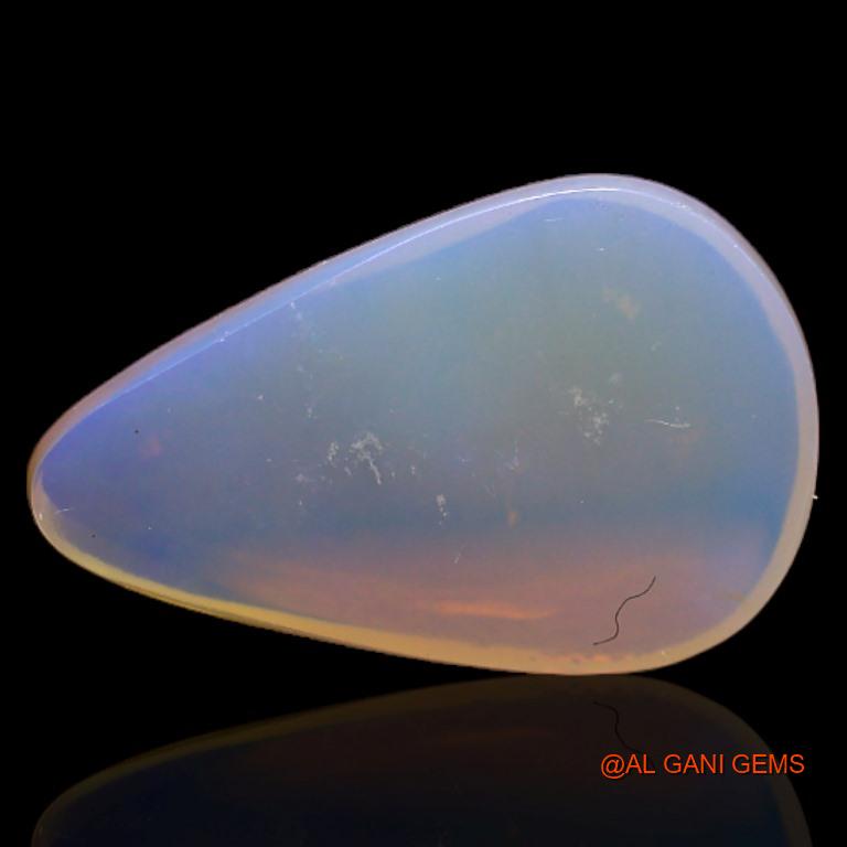 Natural Fire Opal Gemstone 3.70 Cts Loose Pear Cabochon From Australia 16x10x3 mm A-223