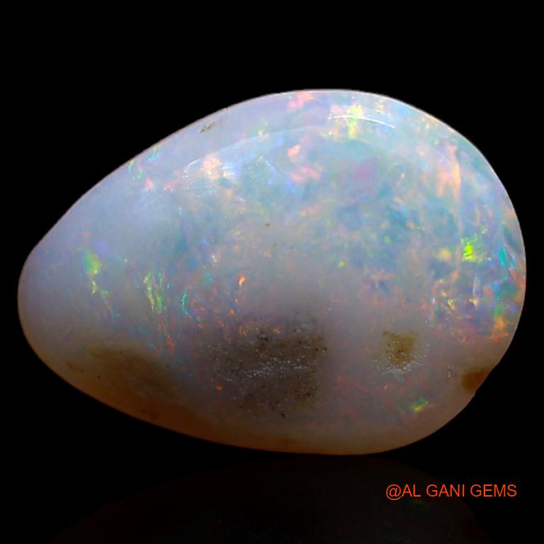 2.75 Cts Unheated Australian Fire Opal Loose Gemstone Pear Cabochon Natural 14x10x3 mm A-255