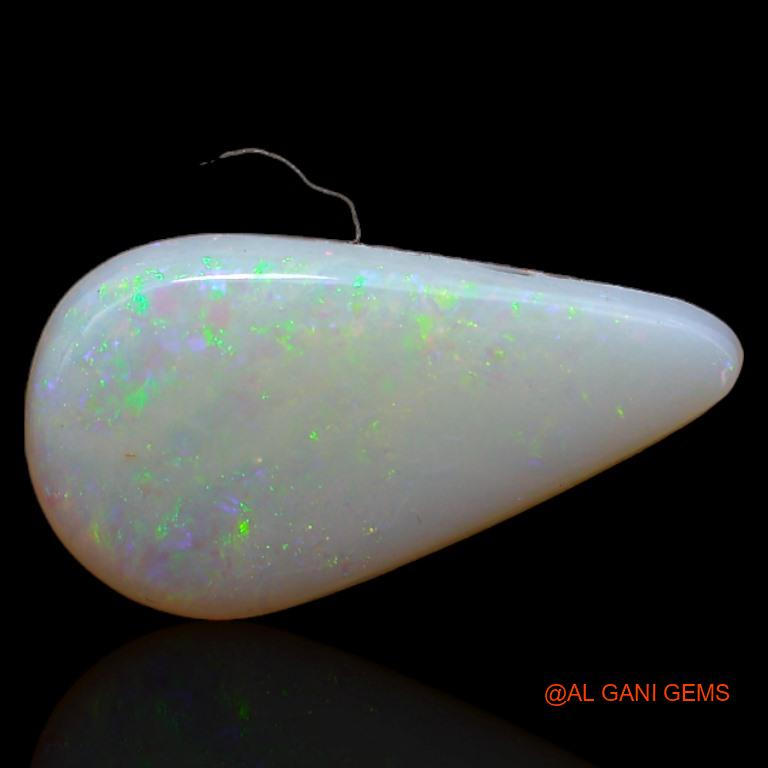 2.45 Cts Unheated Australian Fire Opal Loose Gemstone Pear Cabochon Natural 15x8x3 mm A-264