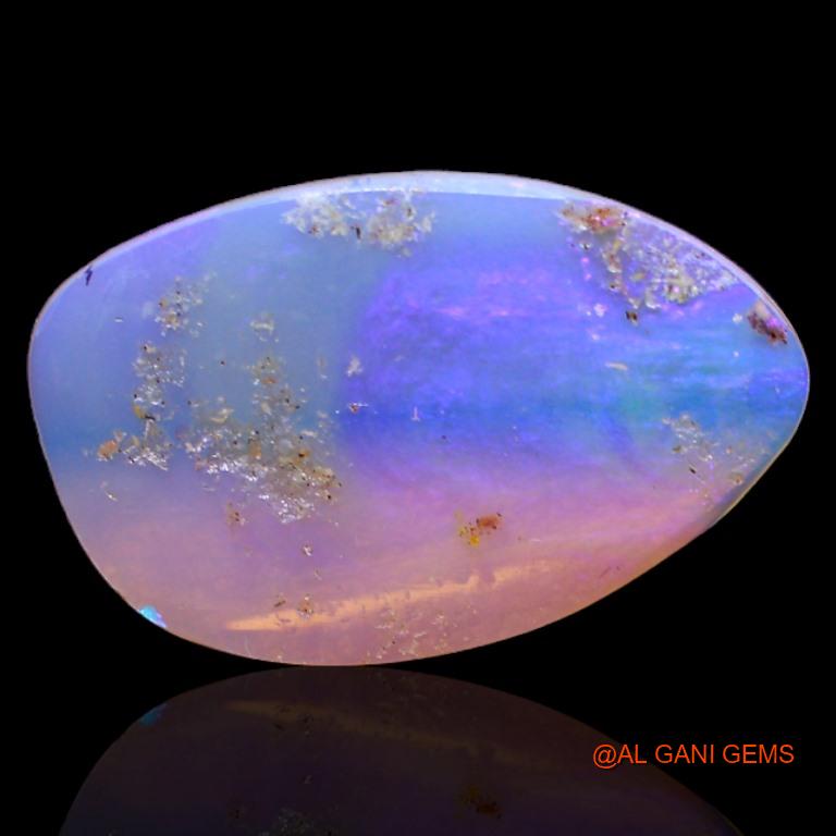 Natural Untreated White Opal Loose Gemstone Fancy Cabochon From Australia 2.75 Cts 18x11x2 mm A-312