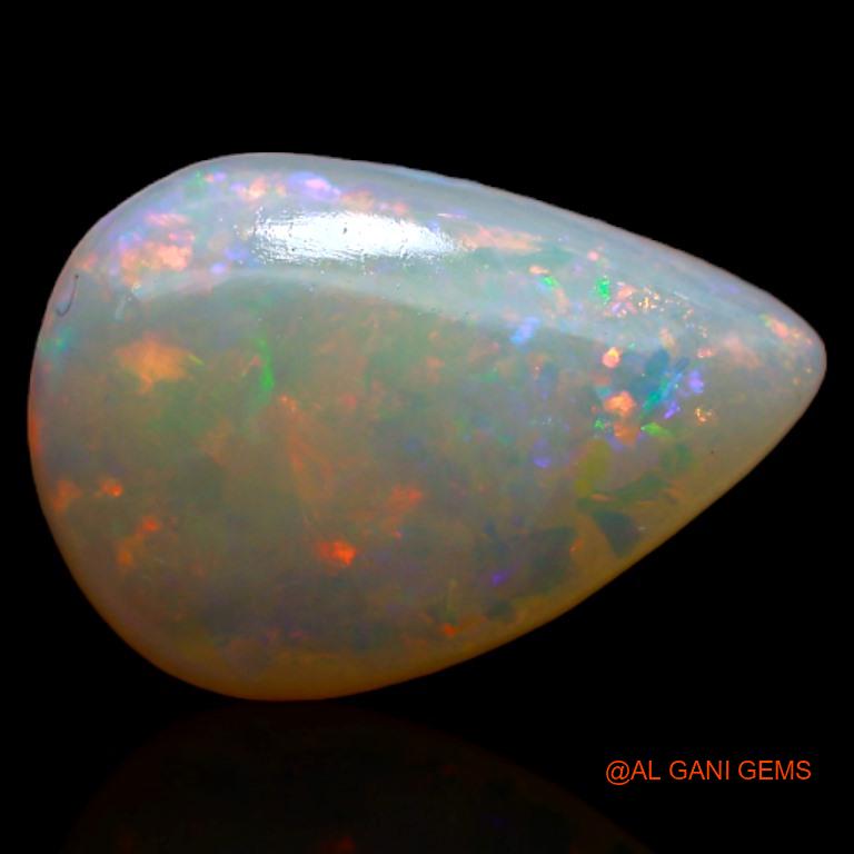 2.50 Cts Unheated Australian Fire Opal Loose Gemstone Pear Cabochon Natural 12x8x3 mm A-342