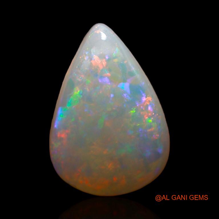 2.50 Cts Unheated Australian Fire Opal Loose Gemstone Pear Cabochon Natural 12x8x3 mm A-342