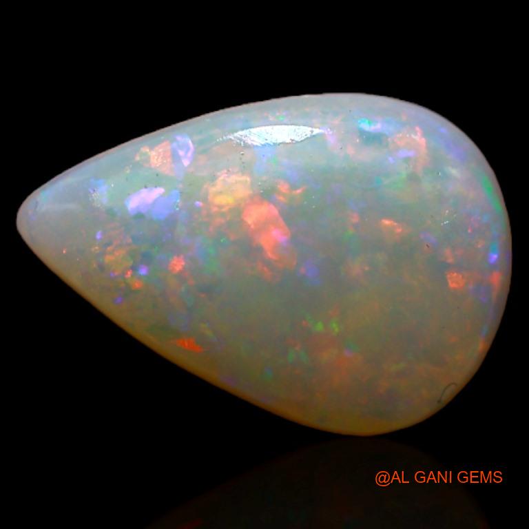 2.50 Cts Unheated Australian Fire Opal Loose Gemstone Pear Cabochon Natural 12x8x3 mm A-342