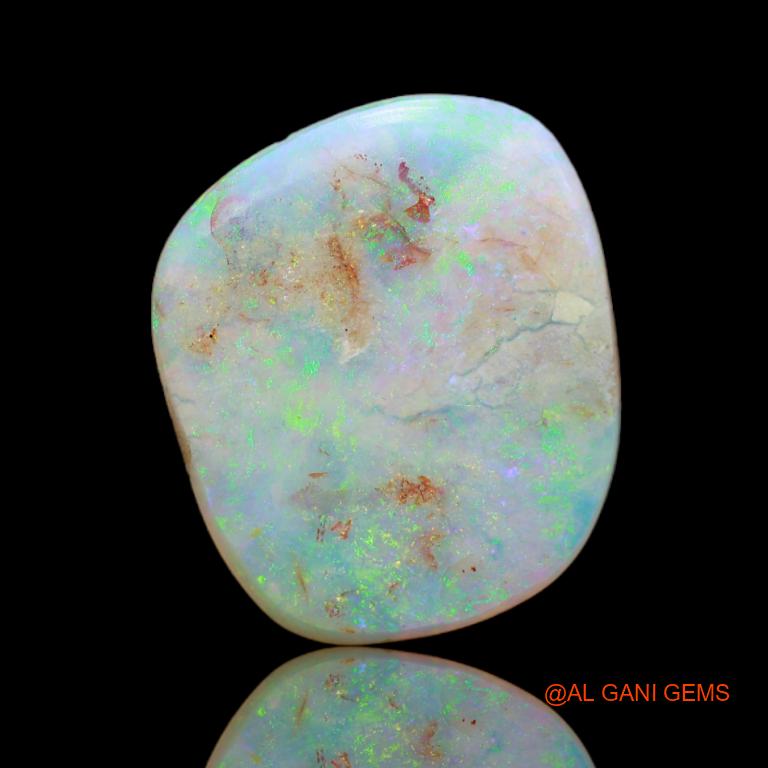 6.15 Cts Natural Australian Fire Opal Loose Gemstone Fancy Cabochon 17x15x3 mm A-49