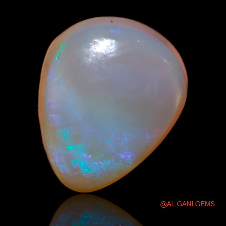 Natural Untreated Fire Opal Loose Gemstone Pear Cabochon From Australia 4.30 Cts 12x10x5 mm A-536
