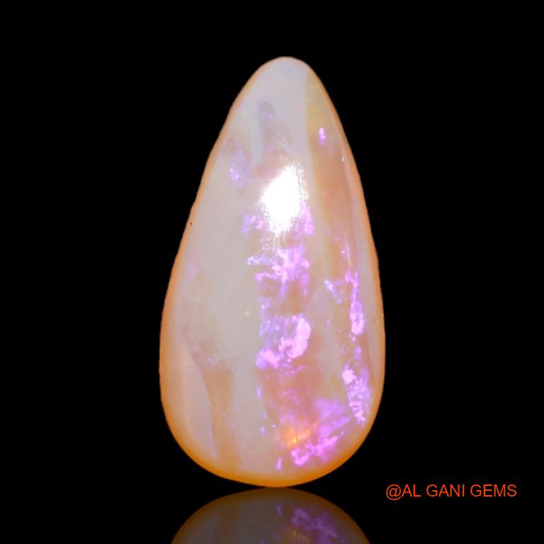 2.95 Cts Natural Australian Fire Opal Loose Gemstone Pear Cabochon 15x7x3 mm A-537