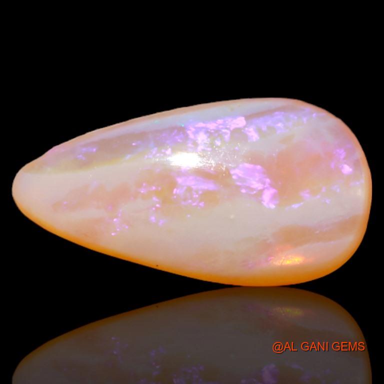 2.95 Cts Natural Australian Fire Opal Loose Gemstone Pear Cabochon 15x7x3 mm A-537