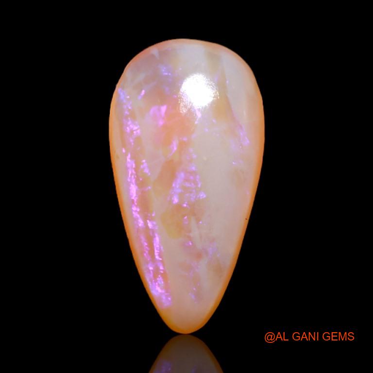 2.95 Cts Natural Australian Fire Opal Loose Gemstone Pear Cabochon 15x7x3 mm A-537