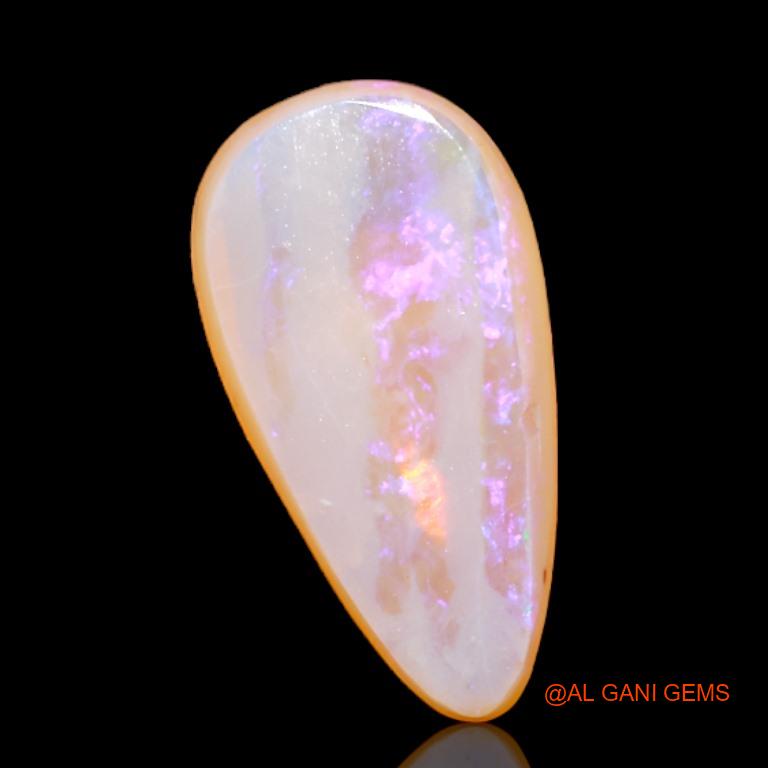 2.95 Cts Natural Australian Fire Opal Loose Gemstone Pear Cabochon 15x7x3 mm A-537