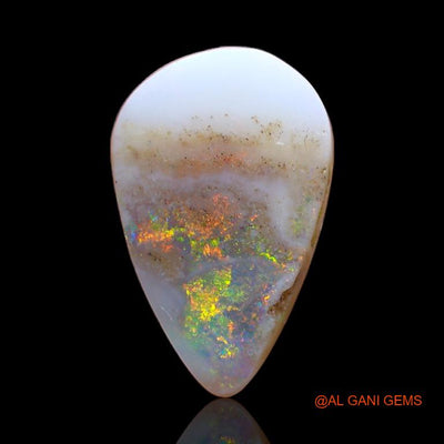 4.30 Cts Natural Australian Fire Opal Loose Gemstone Pear Cabochon 15x10x4 mm A-571
