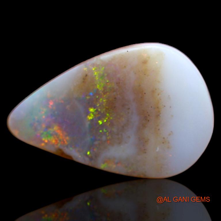 4.30 Cts Natural Australian Fire Opal Loose Gemstone Pear Cabochon 15x10x4 mm A-571