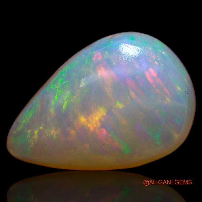 3.80 Cts Unheated Australian Fire Opal Loose Gemstone Pear Cabochon Natural 13x8x5 mm A-632