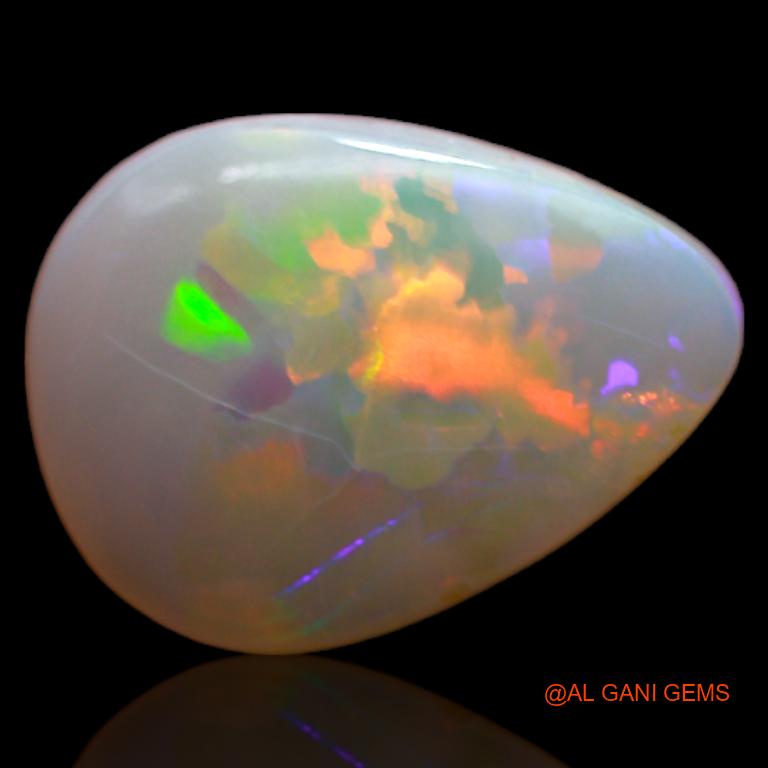 Natural Untreated Fire Opal Loose Gemstone Pear Cabochon From Australia 4.00 Cts 14x10x4 mm A-635