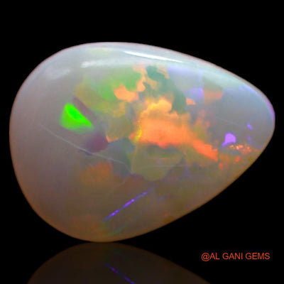 Natural Untreated Fire Opal Loose Gemstone Pear Cabochon From Australia 4.00 Cts 14x10x4 mm A-635