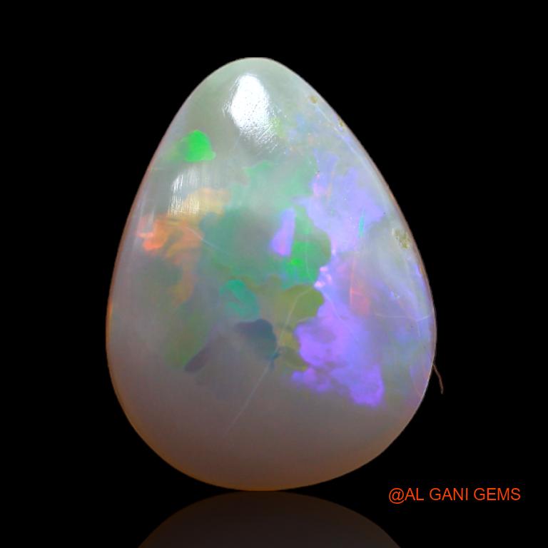 Natural Untreated Fire Opal Loose Gemstone Pear Cabochon From Australia 4.00 Cts 14x10x4 mm A-635