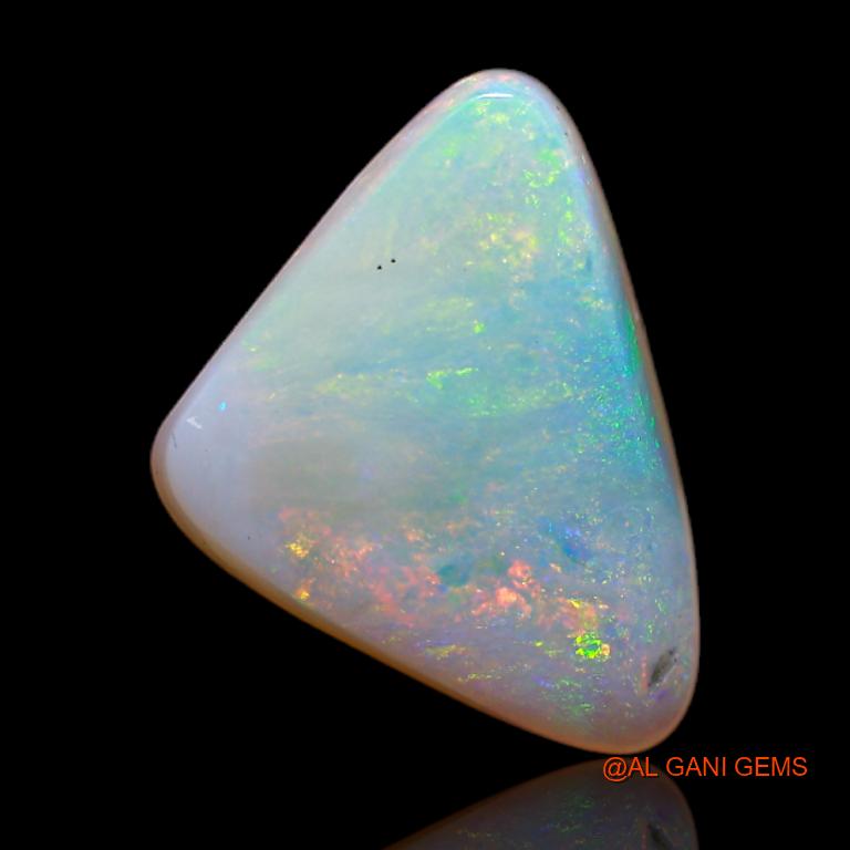 Natural Fire Opal Gemstone 3.60 Cts Loose Trillion Cabochon From Australia 14x10x4 mm A-642