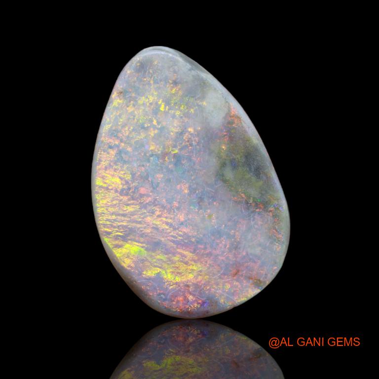 9.65 Cts Natural Australian Fire Opal Loose Gemstone Fancy Cabochon 22x15x5 mm A-69