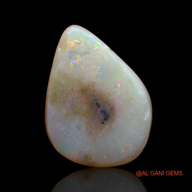 Natural Fire Opal Gemstone 4.75 Cts Loose Pear Cabochon From Australia 16x12x3 mm A-721