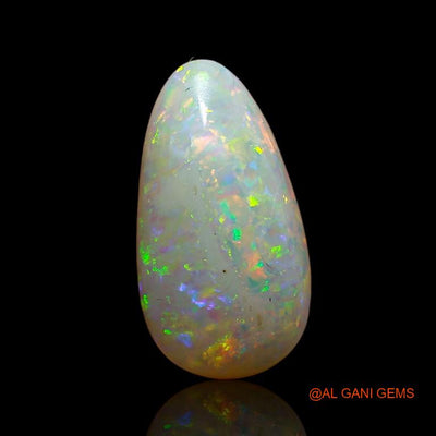 Natural Untreated Fire Opal Loose Gemstone Pear Cabochon From Australia 3.30 Cts 14x7x4 mm A-797