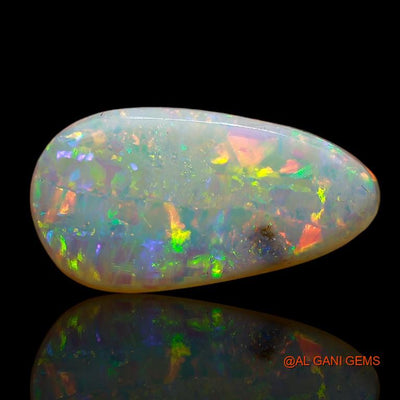Natural Untreated Fire Opal Loose Gemstone Pear Cabochon From Australia 3.30 Cts 14x7x4 mm A-797