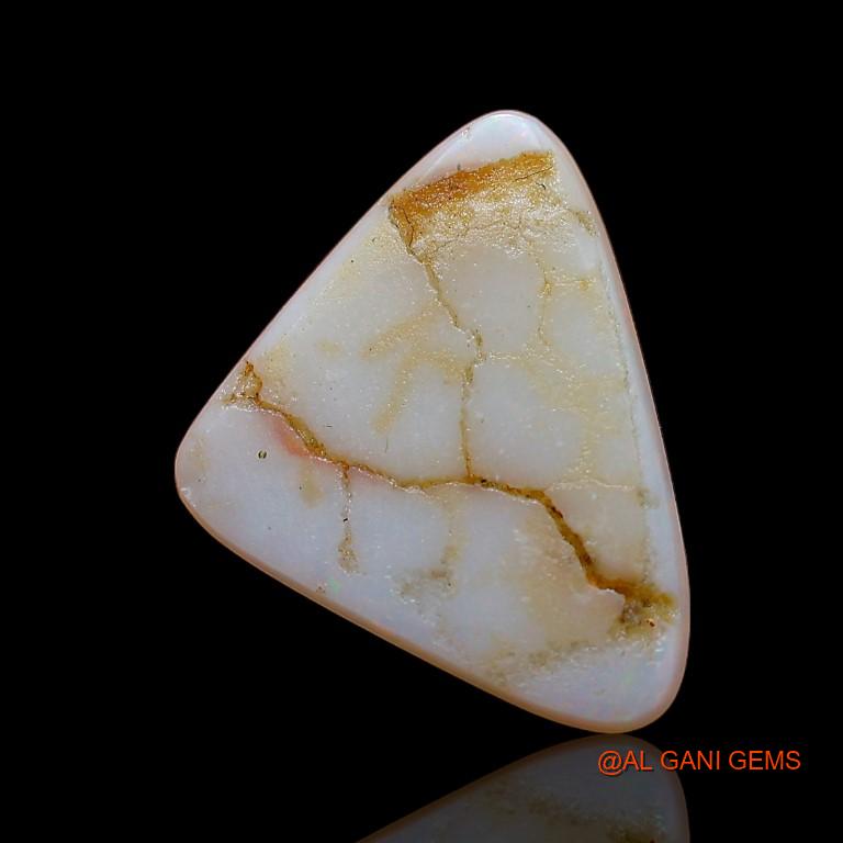 2.35 Cts Unheated Australian Fire Opal Loose Gemstone Trillion Cabochon Natural 11x10x2 mm A-820