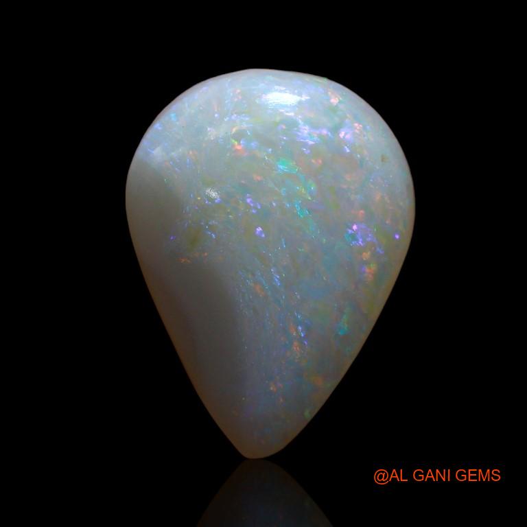 4.25 Cts Unheated Australian Fire Opal Loose Gemstone Pear Cabochon Natural 14x10x5 mm A-837